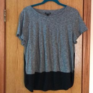 Grey and black color block t-shirt